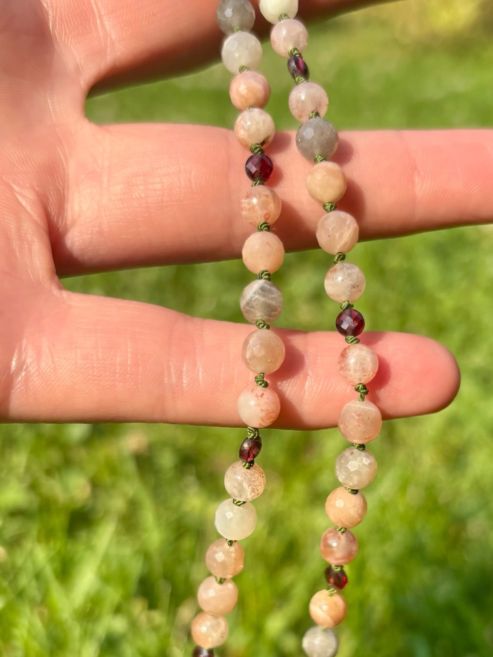 Peach Moonstone necklace. - Picture 8 of 13